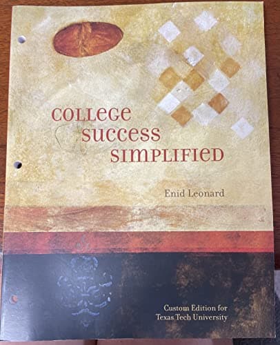 Book cover for College Success Simplified, Custom Edition for Texas Tech University by unknown author