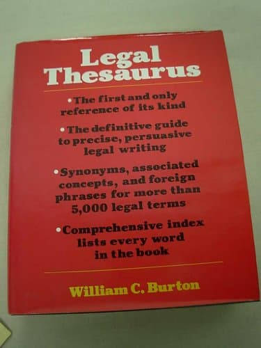Book cover for Legal Thesaurus by Burton, William C.