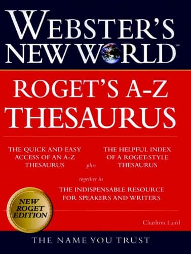 Book cover for Webster's New World Thesaurus by Laird, Charlton