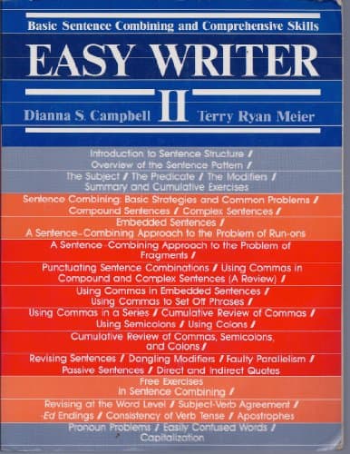 Book cover for Easy Writer II: Basic Sentence Combining and Comprehensive Skills by Campbell, Dianna S.