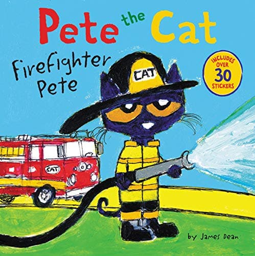 Book cover for Pete the Cat: Firefighter Pete: Includes Over 30 Stickers! by Dean, James