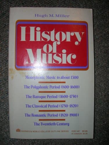 Book cover for History of Music by Miller, Hugh M.