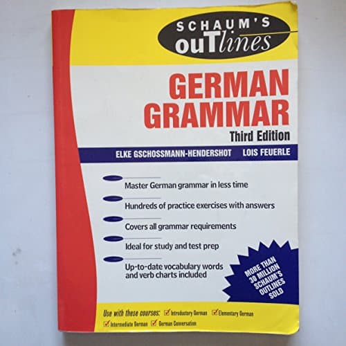 Book cover for Schaum's Outline of German Grammar by Gschossmann-Hendershot,Elke