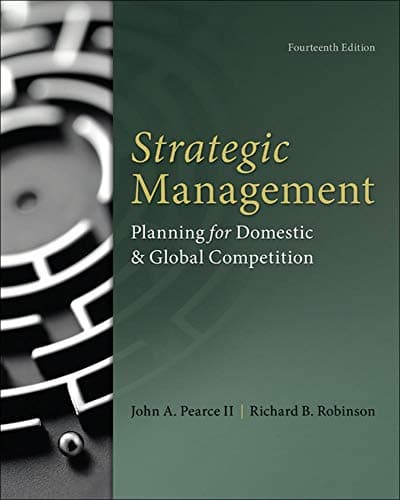 Book cover for Strategic Management by Pearce, John