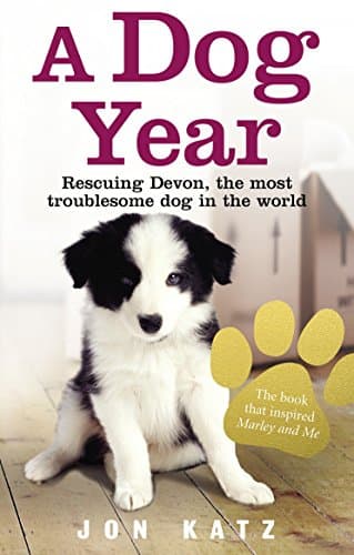 Book cover for A Dog Year: Rescuing Devon, the most troublesome dog in the world by Katz, Jon