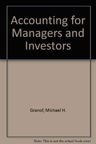 Book cover for Accounting for managers and investors by Granof, Michael H