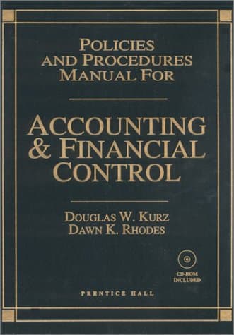 Book cover for Policies and Procedures Manual for Accounting and Financial Control by Kutz, Douglas W.