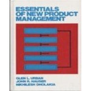 Book cover for Essentials of New Product Management by Urban, Glen L.