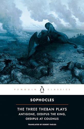 Book cover for The Three Theban Plays: Antigone; Oedipus the King; Oedipus at Colonus by Sophocles