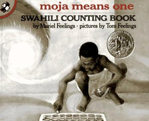 Book cover for Moja Means One: Swahili Counting Book (Picture Puffin Books) by Feelings, Muriel