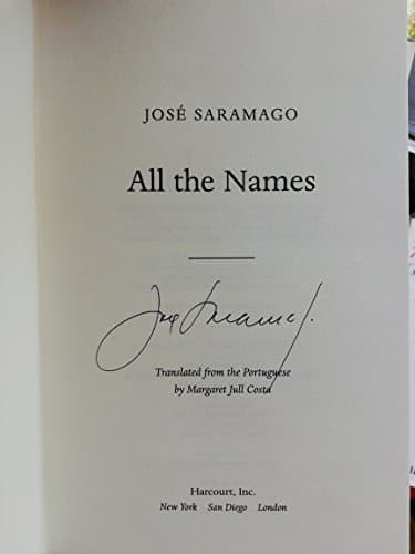 Book cover for All the Names by Saramago, Jose