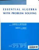 Book cover for Essential Algebra With Problem Solving by Bittinger, Marvin L.
