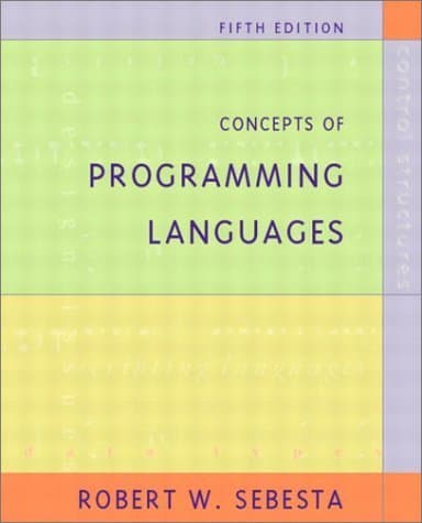 Book cover for Concepts of Programming Languages (5th Edition) (English and Chinese Edition) by Robert W. Sebesta