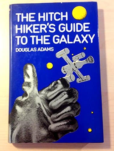Book cover for The Hitch Hiker's Guide to the Galaxy by Douglas Adams