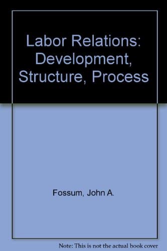 Book cover for Labor relations: Development, structure, process by Fossum, John A