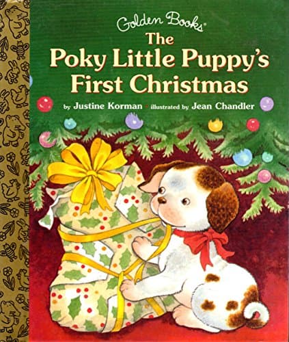 Book cover for Poky Little Puppy's First Christmas (Little Golden Storybook) by Golden Books