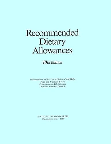 Book cover for Recommended Dietary Allowances by National Research Council