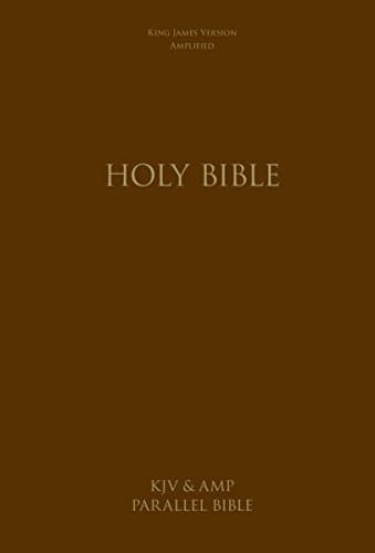 Book cover for KJV, Amplified, Parallel Bible, Large Print, Hardcover, Red Letter Edition: Two Bible Versions Together for Study and Comparison by Zondervan