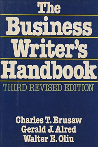 Book cover for The business writer's handbook by Brusaw, Charles T