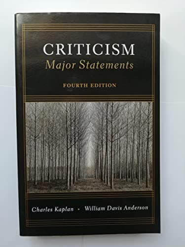 Book cover for Criticism: Major Statements, 4th Edition by Charles Kaplan