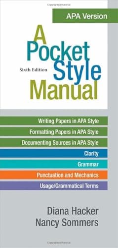 Book cover for A Pocket Style Manual, APA Version by Hacker, Diana