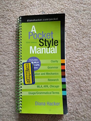 Book cover for A Pocket Style Manual 5e with 2009 MLA by Hacker, Diana