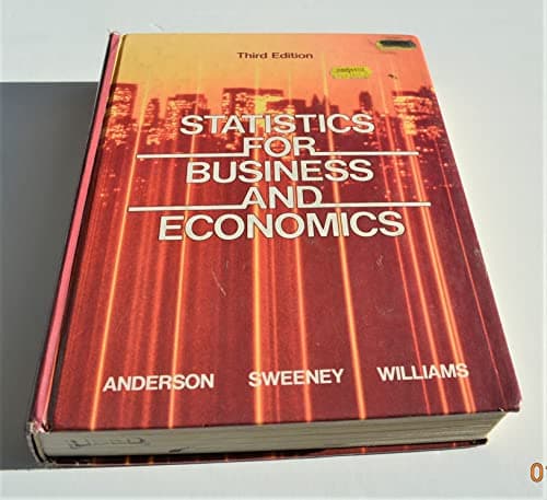 Book cover for Statistics for business and economics by Anderson, David Ray