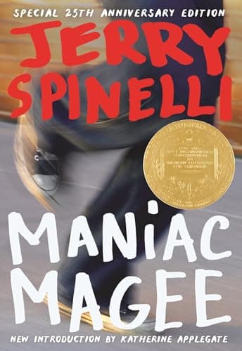 Book cover for Maniac Magee (Newbery Medal Winner) by Spinelli, Jerry