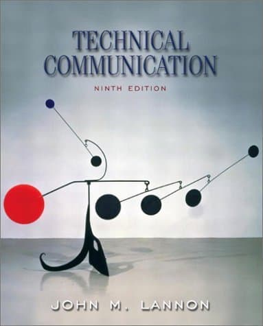 Book cover for Technical Communication (9th Edition) by Lannon, John M.