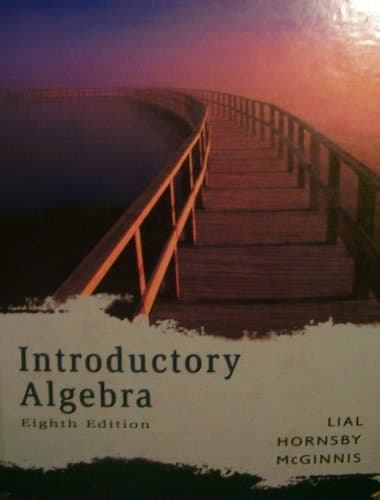 Book cover for Introductory Algebra (8th Edition) by Lial, Margaret L.