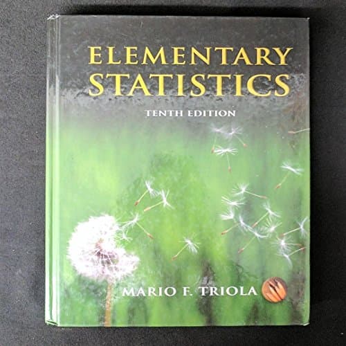 Book cover for Elementary Statistics (10th Edition) by Triola, Mario F.