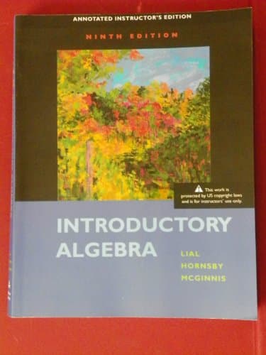 Book cover for Introductory Algebra by Lial, Margaret L.
