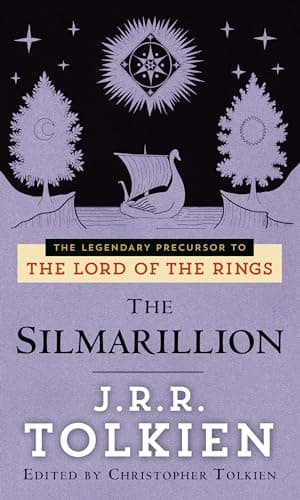 Book cover for The Silmarillion: The legendary precursor to The Lord of the Rings by J.R.R. Tolkien