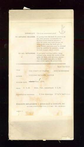 Book cover for Craft of Poetry, The: Interviews from the New York Quarterly by William Packard