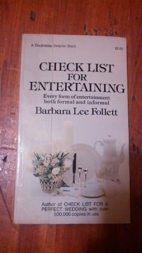 Book cover for Check List for Entertaining by Barbara Lee Follett