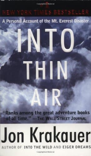 Book cover for Into Thin Air: A Personal Account of the Mt. Everest Disaster by Krakauer, Jon
