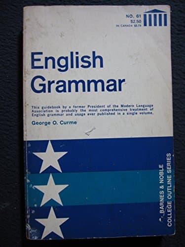 Book cover for English Grammar (College Outline) by Curme, George O.