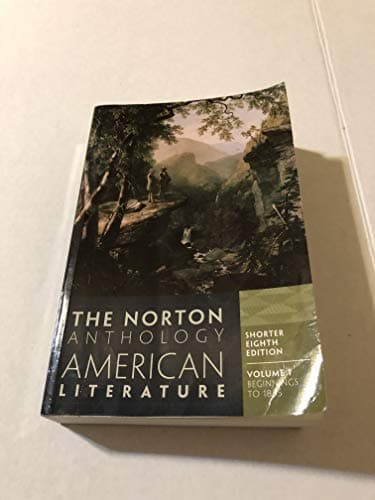 Book cover for The Norton Anthology of American Literature, Vol. 1 (Shorter Eighth Edition) by Baym, Nina