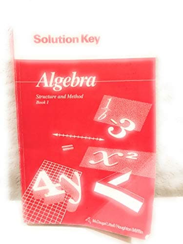 Book cover for Algebra: Structure and Method: Solution Key, Book 1 by Brown;Dolciani, Mary P.;Sorgenfrey, Robert H.;Cole, William L.