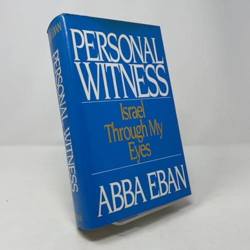 Book cover for Personal Witness: Israel through My Eyes by Eban, Abba