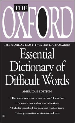 Book cover for The Oxford Essential Dictionary of Difficult Words by Oxford University Press