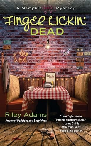 Book cover for Finger Lickin' Dead (A Memphis BBQ Mystery) by Adams, Riley
