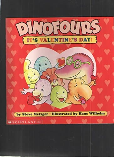 Book cover for Dinofours: It's Valentine's Day! by Metzger, Steve
