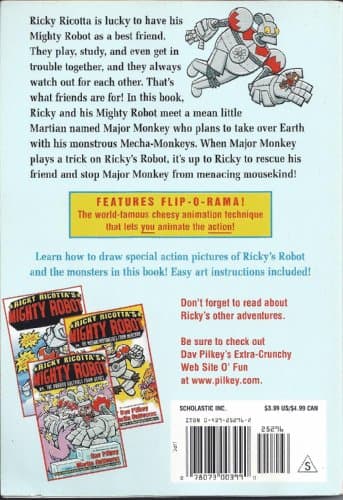 Book cover for Ricky Ricotta's Mighty Robot vs. The Mecha-Monkeys From Mars by Dav Pilkey