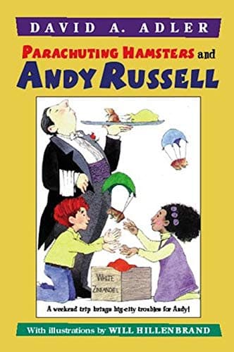 Book cover for Parachuting Hamsters and Andy Russell by David A. Adler