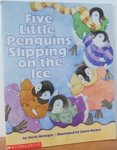 Book cover for Five Little Penguins Slipping on the Ice by Steve Metzger