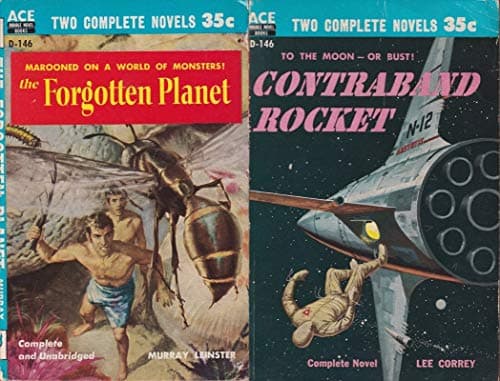Book cover for The Forgotten Planet / Contraband Rocket (Classic Ace Double, D-146) by Murray Leinster