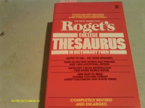 Book cover for The New American Roget's College Thesaurus in Dictionary Form, New American Revised & Enlarged Edition by Morehead, Philip D.