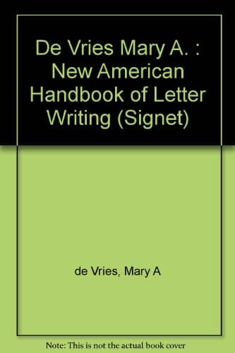 Book cover for Handbook of Letter-Writing, The New American by De Vries, Mary A.