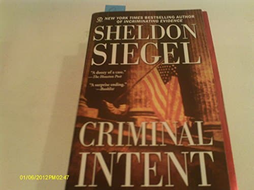 Book cover for Criminal Intent by Siegel, Sheldon
